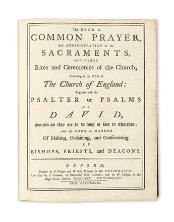 BOOK OF COMMON PRAYER.  The Book of Common Prayer.  1775 +1770 metrical Psalms.  Extra-illustrated, in contemporary morocco gilt extra.